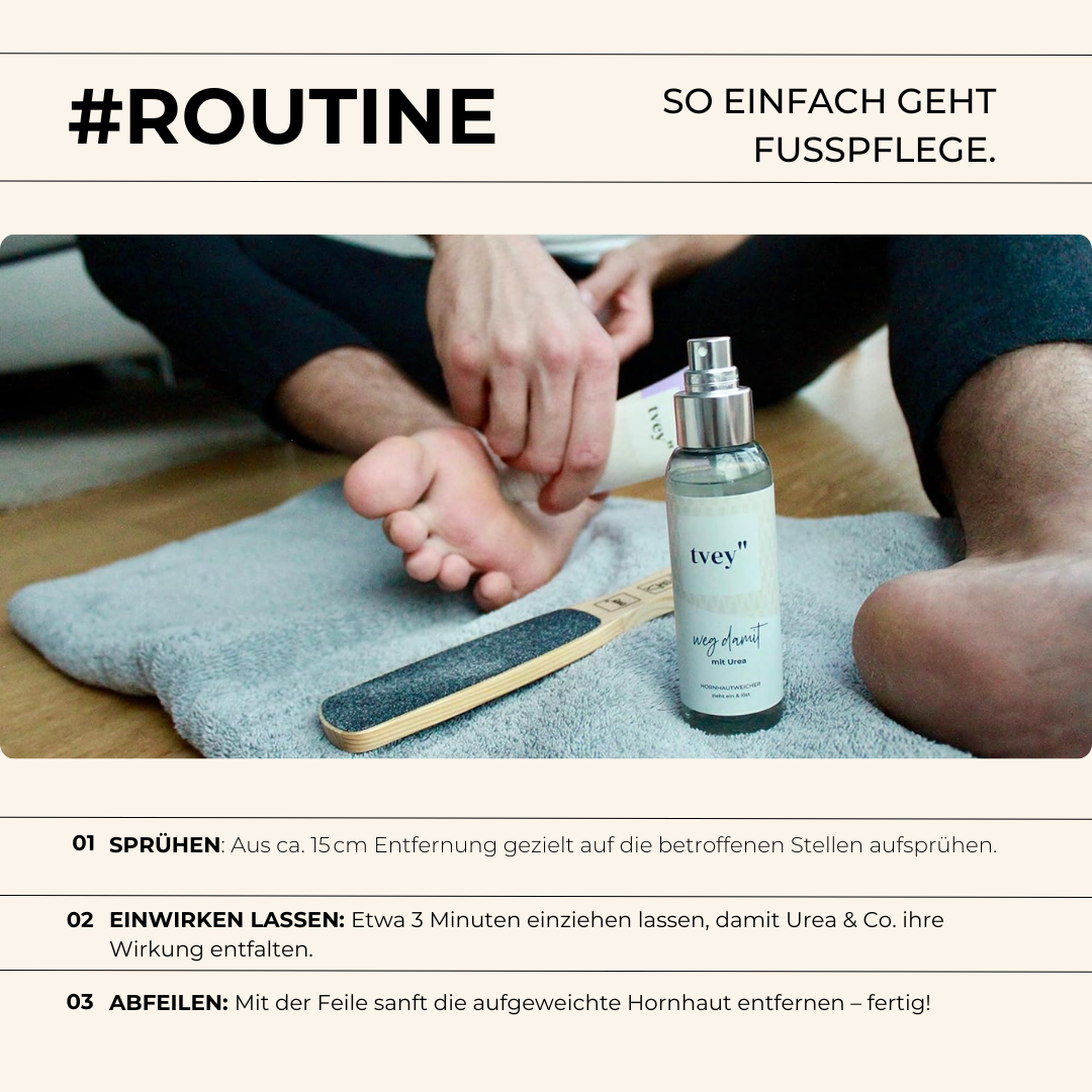 Hornhautweicher Spray | 20 % Urea & Panthenol für sofortige Wirkung