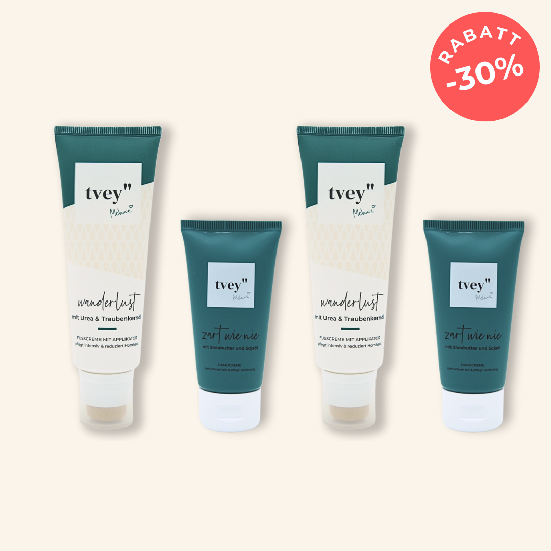 Pflege-Doppelpower - 2x Fußcreme & 2x Handcreme