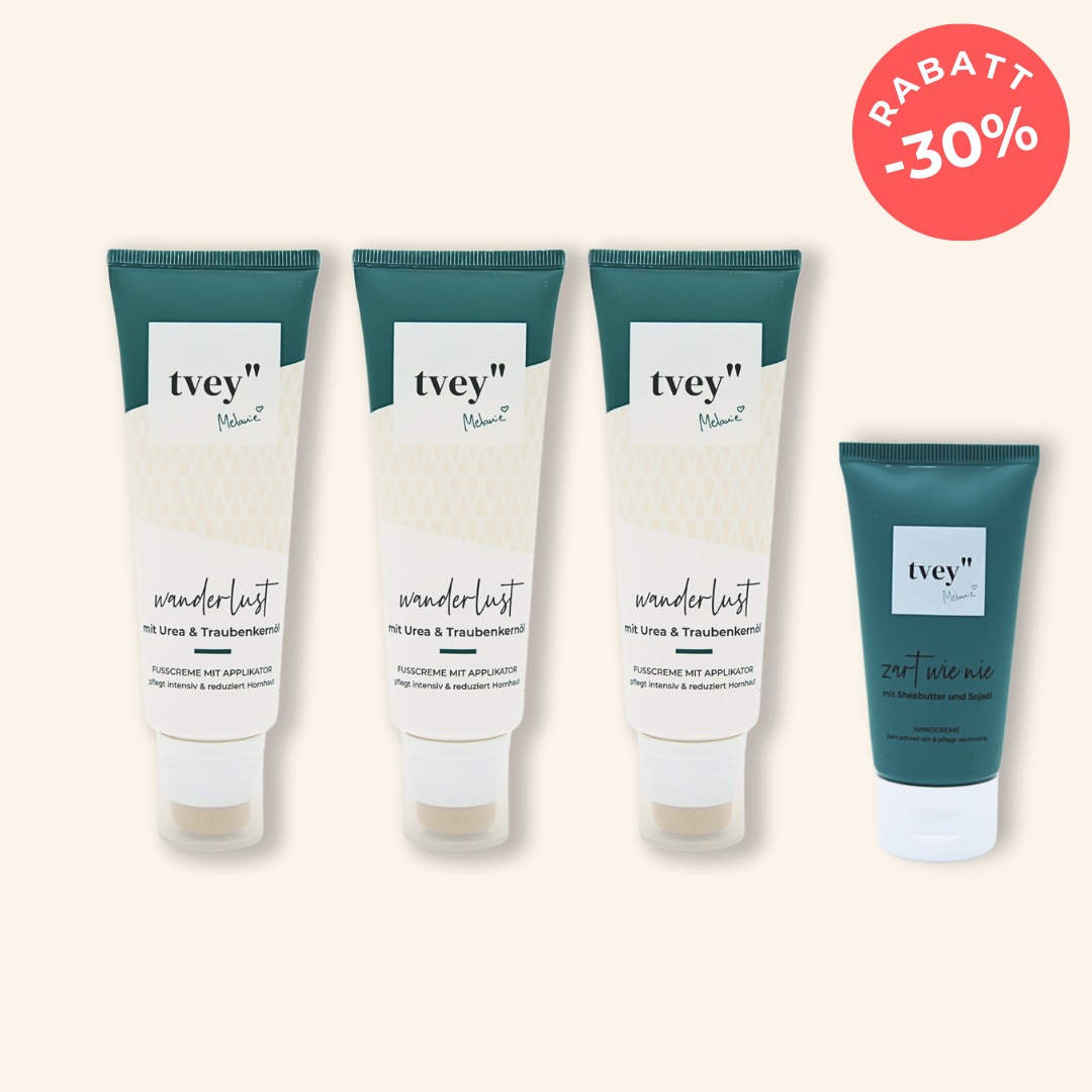 Power-Pflege Bundle - 3x Fußcreme + GRATIS Handcreme